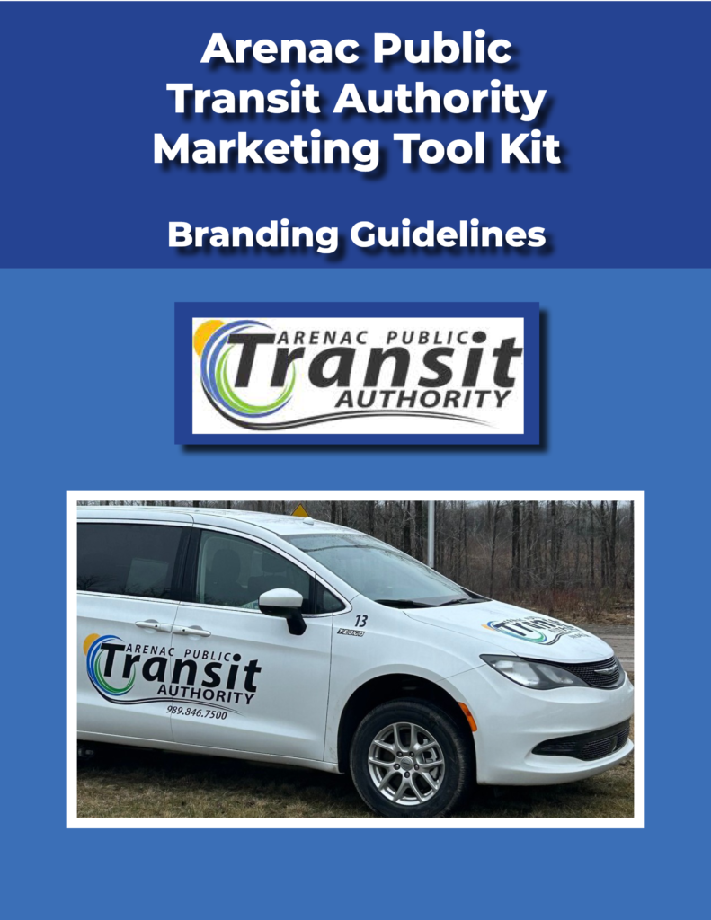 Arenac Public Transit Marketing Tool Kit Cover for Branding Guidelines