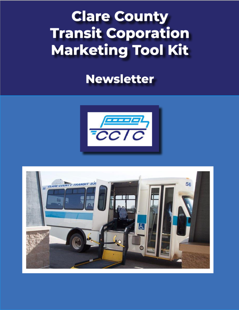 Clare County Transit Corporation Marketing Kit Cover for Newsletter