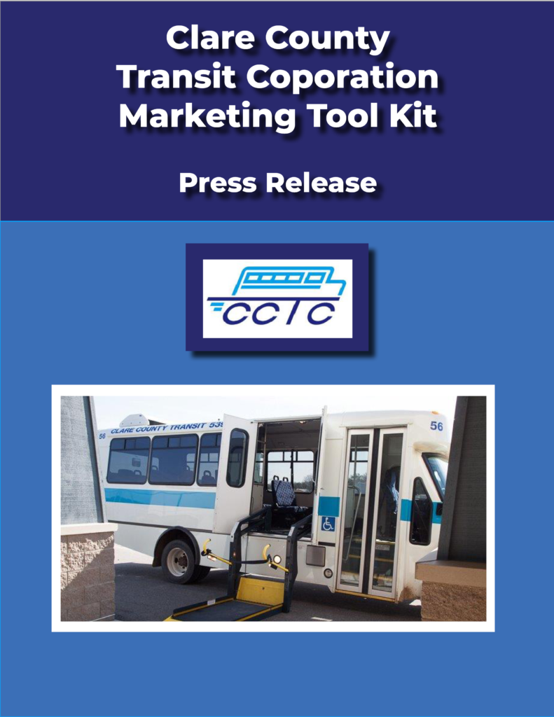 Clare County Transit Corporation Marketing Kit Cover for Press Release