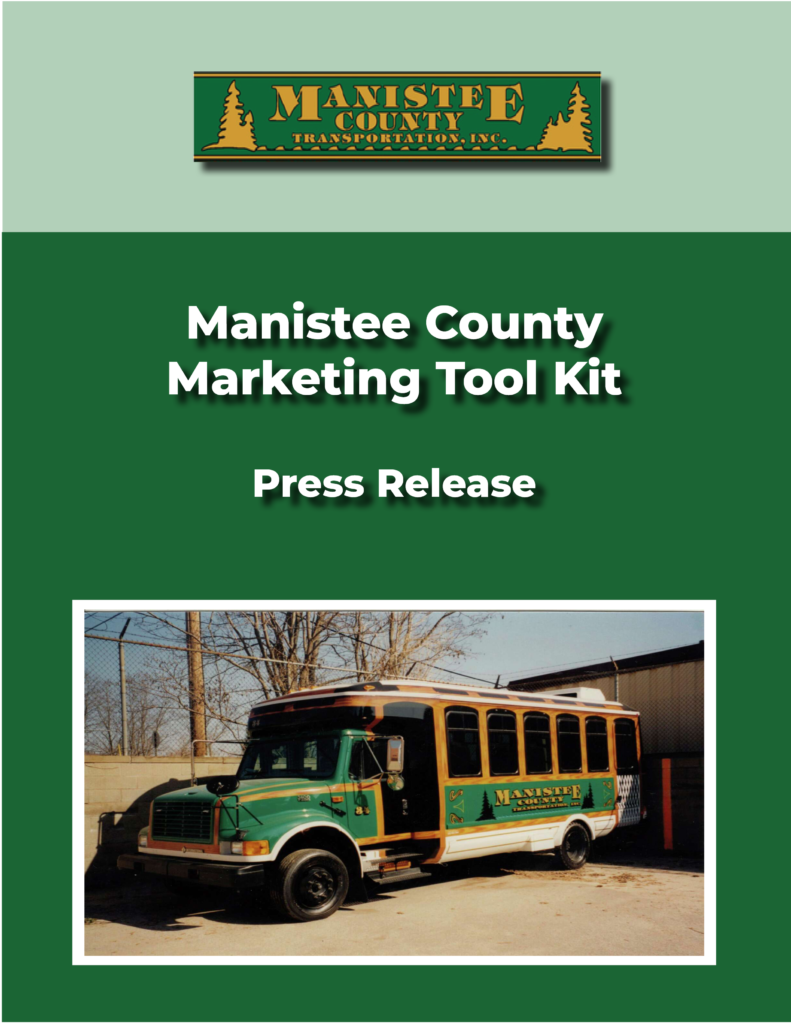 Manistee County Marketing Tool Kit Cover for Press Release