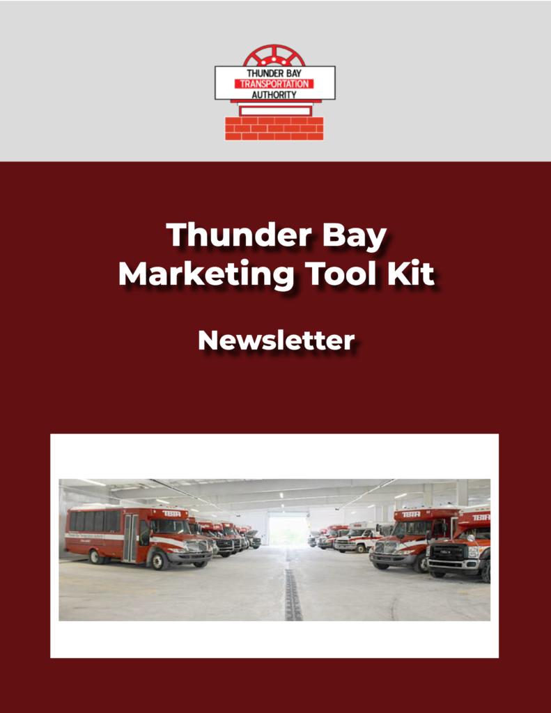 Thunder Bay Transit Authority Marketing Kit Cover for Newsletter