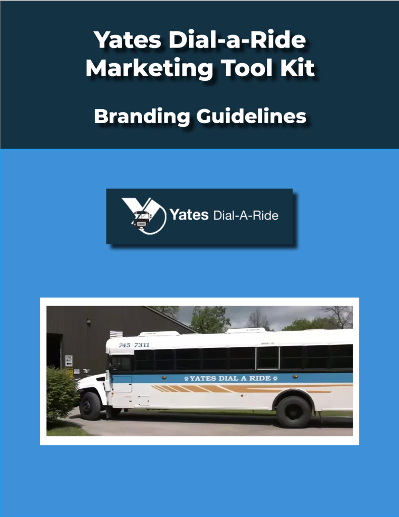 Yates Dial-a-Ride Marketing Tool Kit Cover for Branding Guidelines