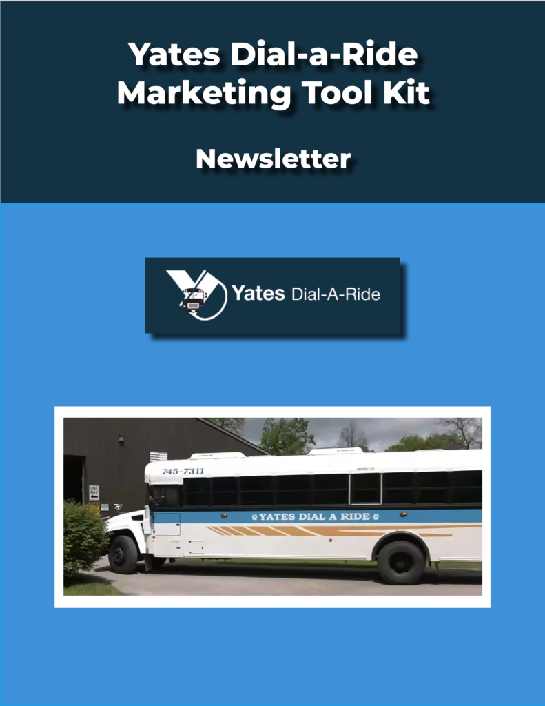 Yates Dial-a-Ride Marketing Tool Kit Cover for Newsletter